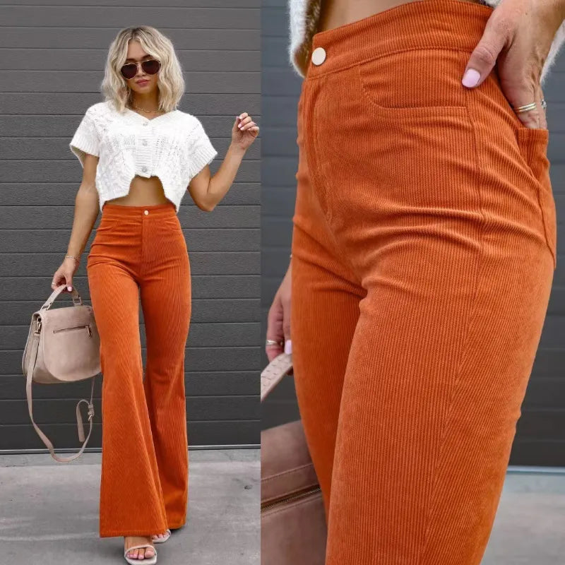 Koosje | Trendy Hoge Taille Flared Broek voor Dames – Elegante Pasvorm