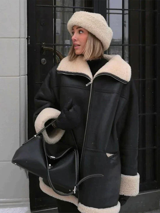 Marieke | Dames Fleece Jas | Zwart | Warm en Comfortabel