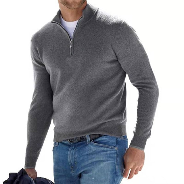 Stijlvolle Luxe Zip Sweater voor Heren