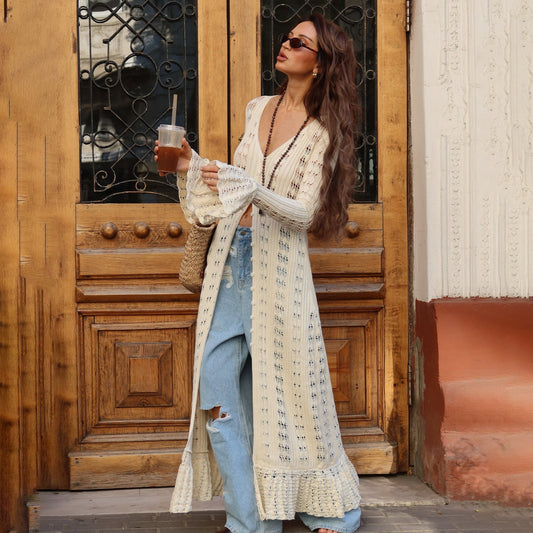 Anique | Stijlvolle Lange Boheemse Dames Cardigan