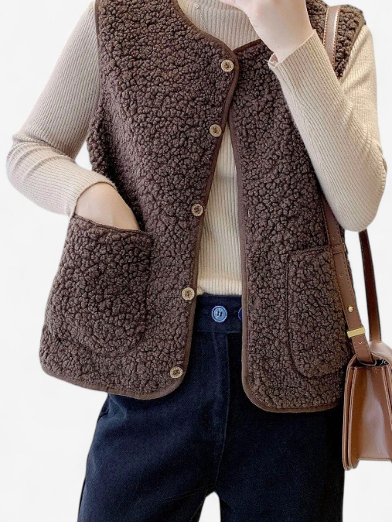 Stijlvol Dames Gilet Mouwloos met Knopen