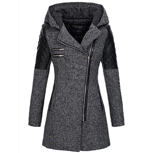 Cora | Stijlvolle Lange Dameswinterjas met Warme Capuchon