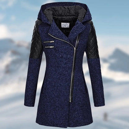 Cora | Stijlvolle Lange Dameswinterjas met Warme Capuchon