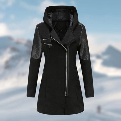 Cora | Stijlvolle Lange Dameswinterjas met Warme Capuchon