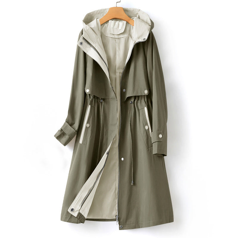 Suzanne | Dames trenchcoat met capuchon | Waterdicht en met lange mouwen
