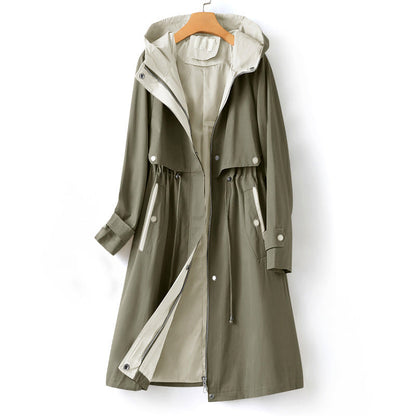Suzanne | Dames trenchcoat met capuchon | Waterdicht en met lange mouwen