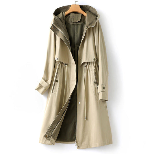 Suzanne | Dames trenchcoat met capuchon | Waterdicht en met lange mouwen