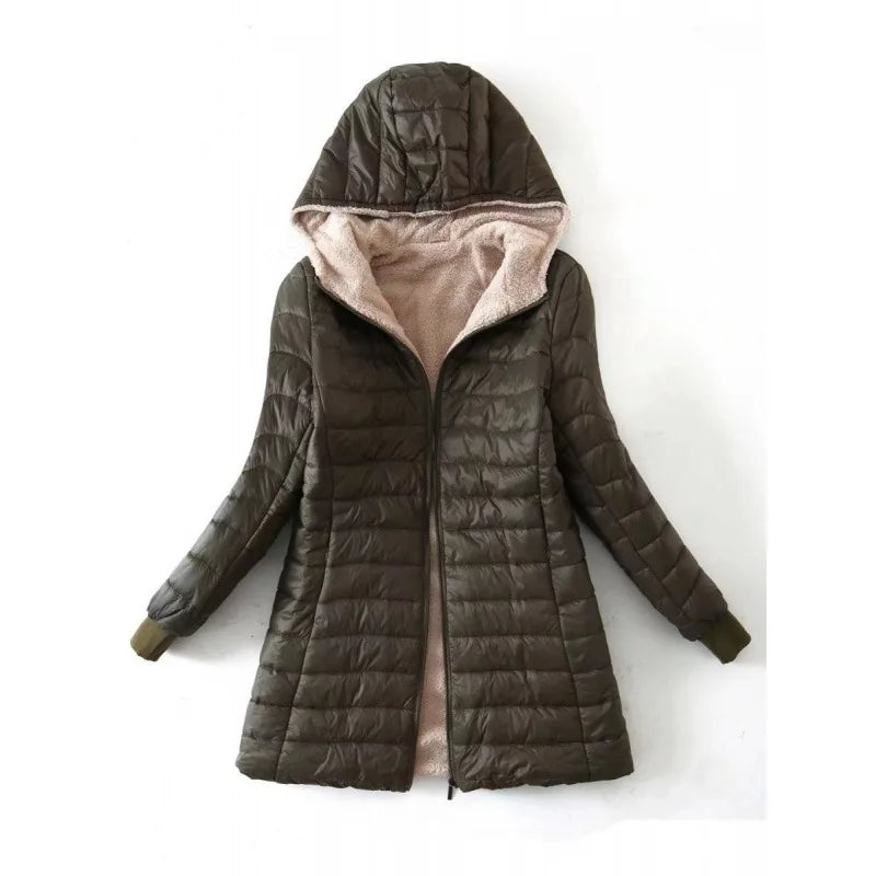 Maaike | Warme Dames Fleece Winterjas | Met Capuchon