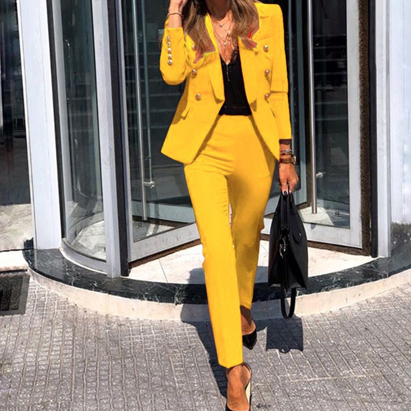 Stijlvolle Vrouwen Blazer en Broek Set