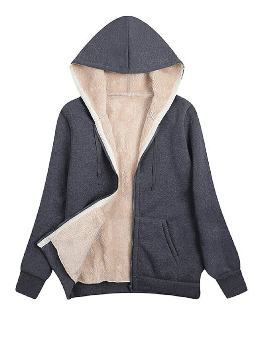 Anouk | Comfortabele Warme Fleece Jas voor Dames met Capuchon