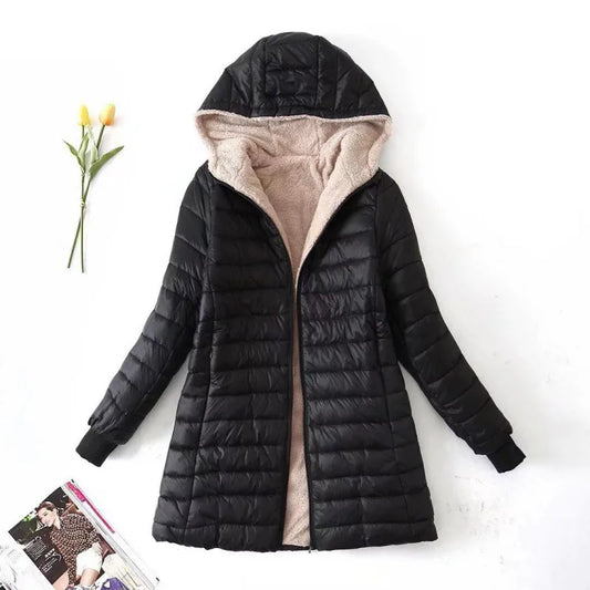 Maaike | Warme Dames Fleece Winterjas | Met Capuchon