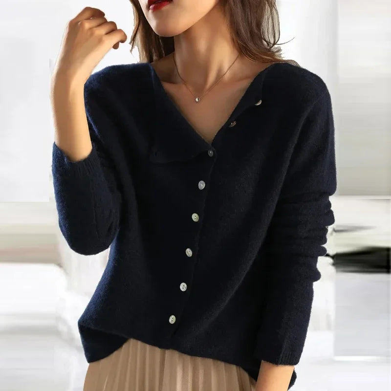 Zachte Cashmere Cardigan met Knopen voor de Herfst