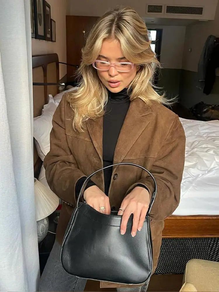 Yara | Stijlvolle Bruine Damesjas met Luxe Afwerking