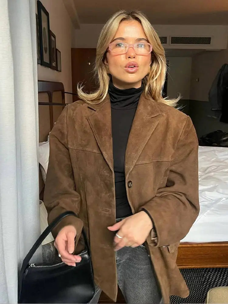 Yara | Stijlvolle Bruine Damesjas met Luxe Afwerking