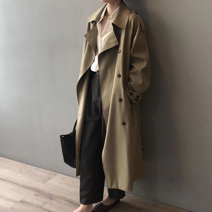 Veerle | Stijlvolle Dames Waterdichte Lange Trenchcoat met Reverskraag
