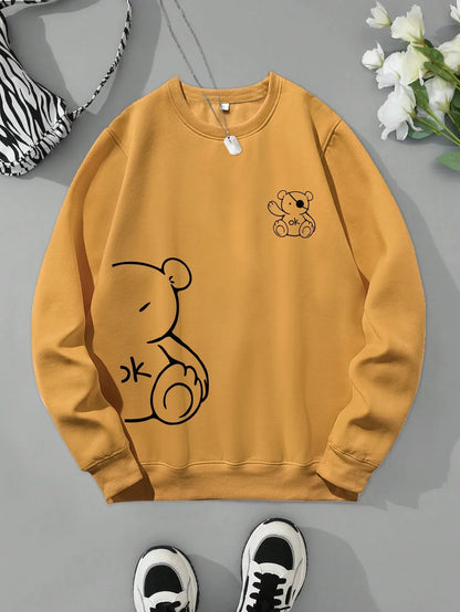 Unisex Katten Trui – Minimalistische Oversized Sweater met Kattenlijnprint