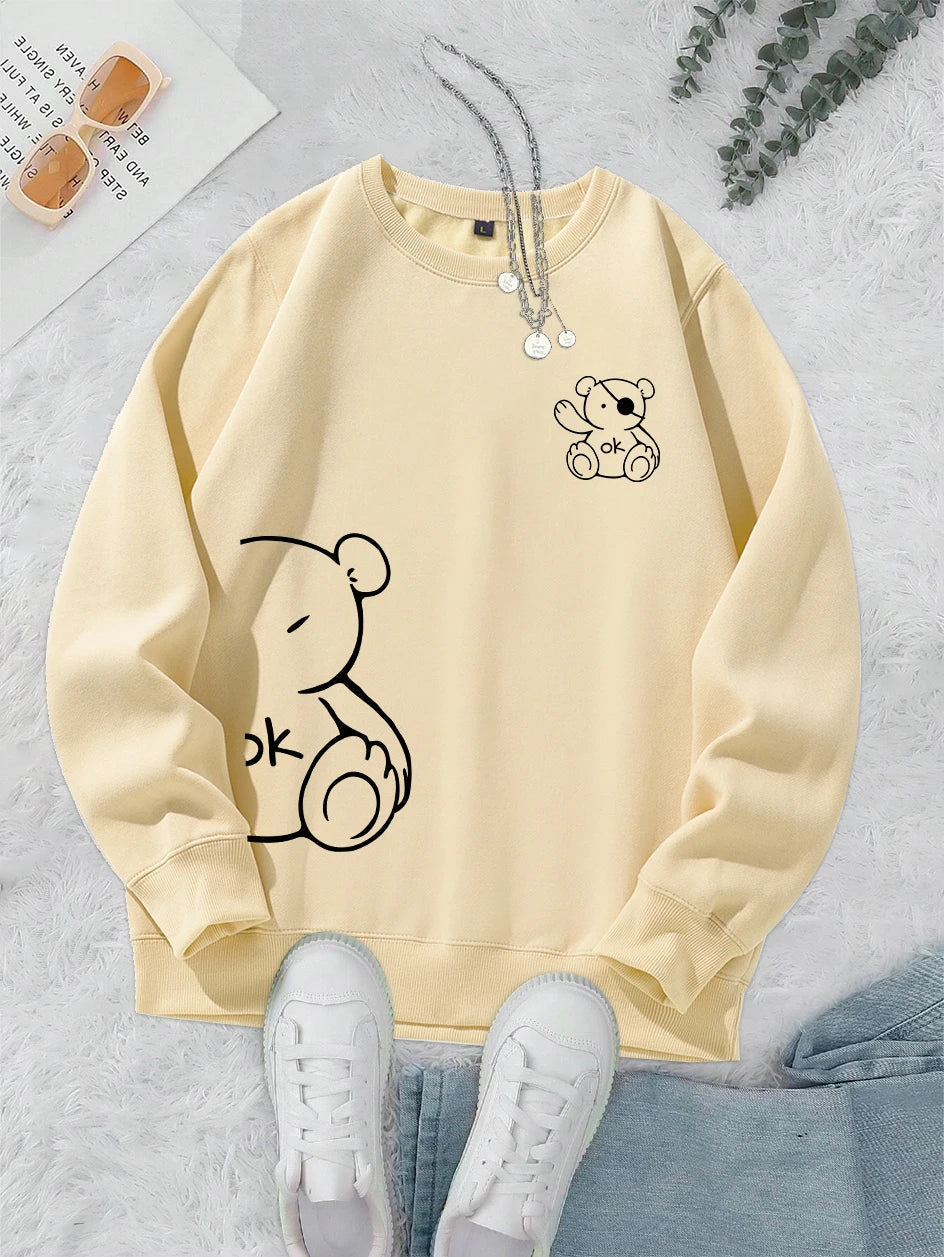 Unisex Katten Trui – Minimalistische Oversized Sweater met Kattenlijnprint