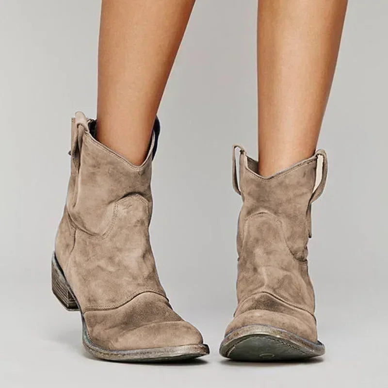 Stijlvolle Dames Suède Western Boots