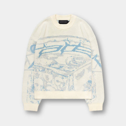 Unisex Graphic Knit Sweater – Stijlvolle Comfort voor een Statement Look