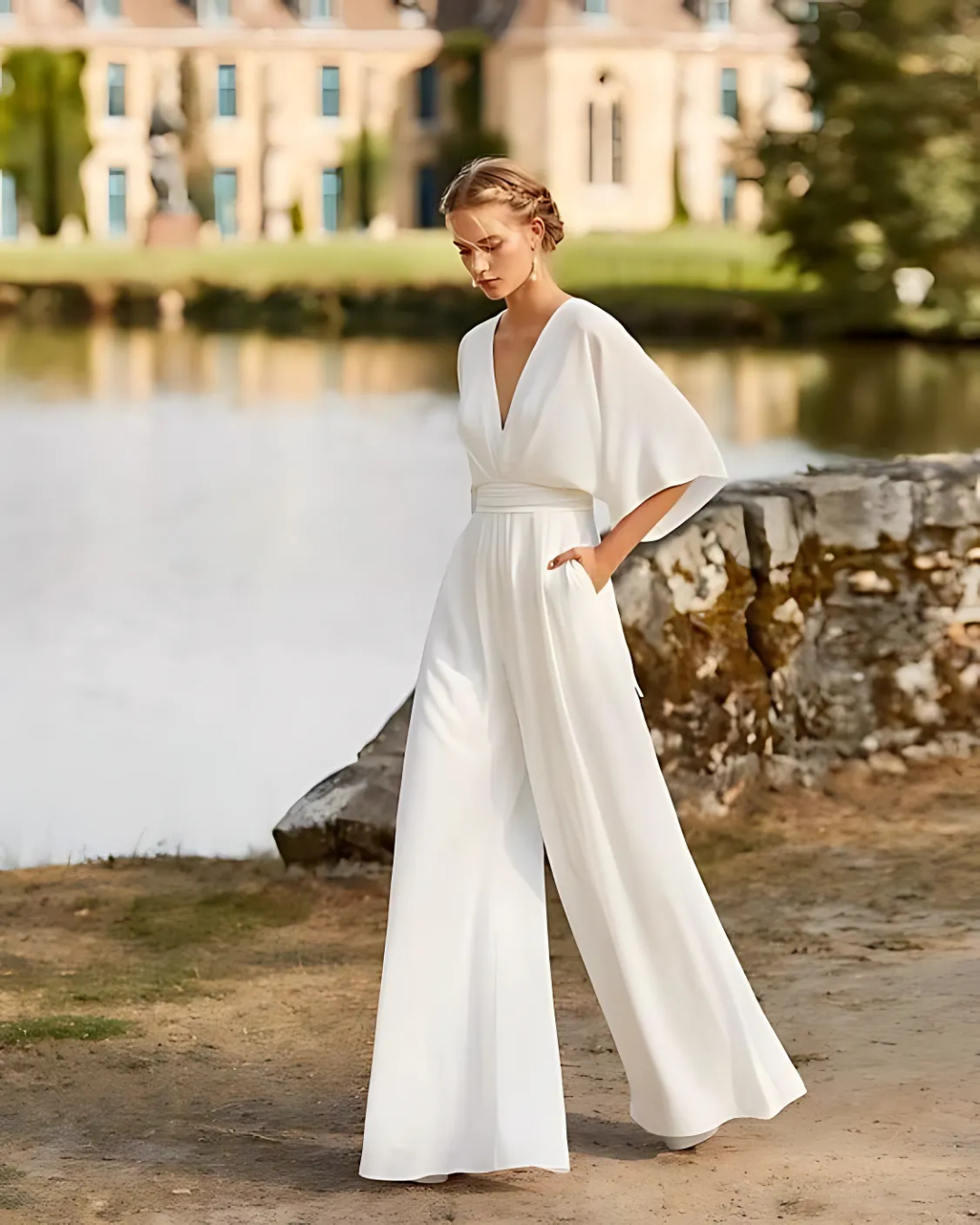 Wijde jumpsuit voor dames | Bruiloft en feestoutfit