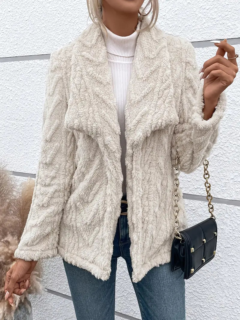 Lisa | Stijlvolle Witte Fleece Jas voor Dames | Comfortabel