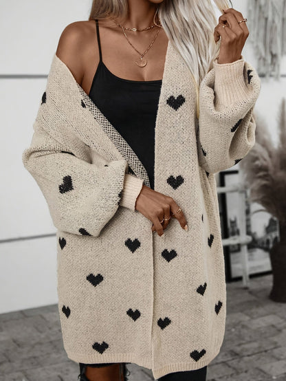 Lisanne | Stijlvolle Dames Cardigan met Hartpatroon | Lange Mouwen