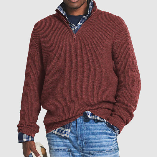 Daan | Elegante Heren Kasjmier Pullover met Rits in Business-Casual Stijl