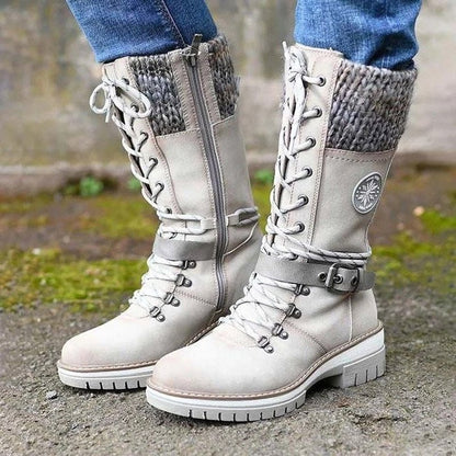 Carla | Stijlvolle Dames Winterlaarzen met Comfortabele Gebreide Boord