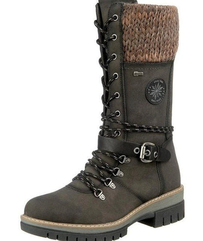 Carla | Stijlvolle Dames Winterlaarzen met Comfortabele Gebreide Boord