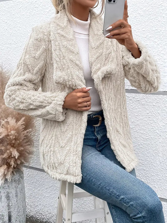 Lisa | Stijlvolle Witte Fleece Jas voor Dames | Comfortabel