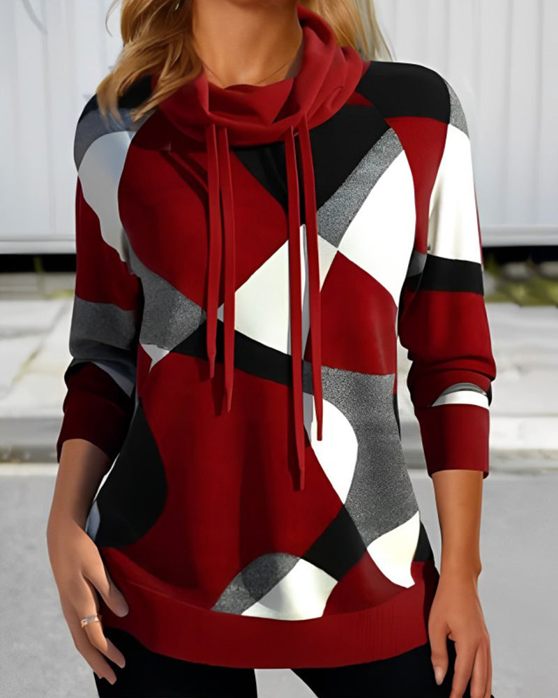 Johanna | Stijlvolle Dames Hoodie met Geometrische Prints | Comfortabele Lange Mouwen