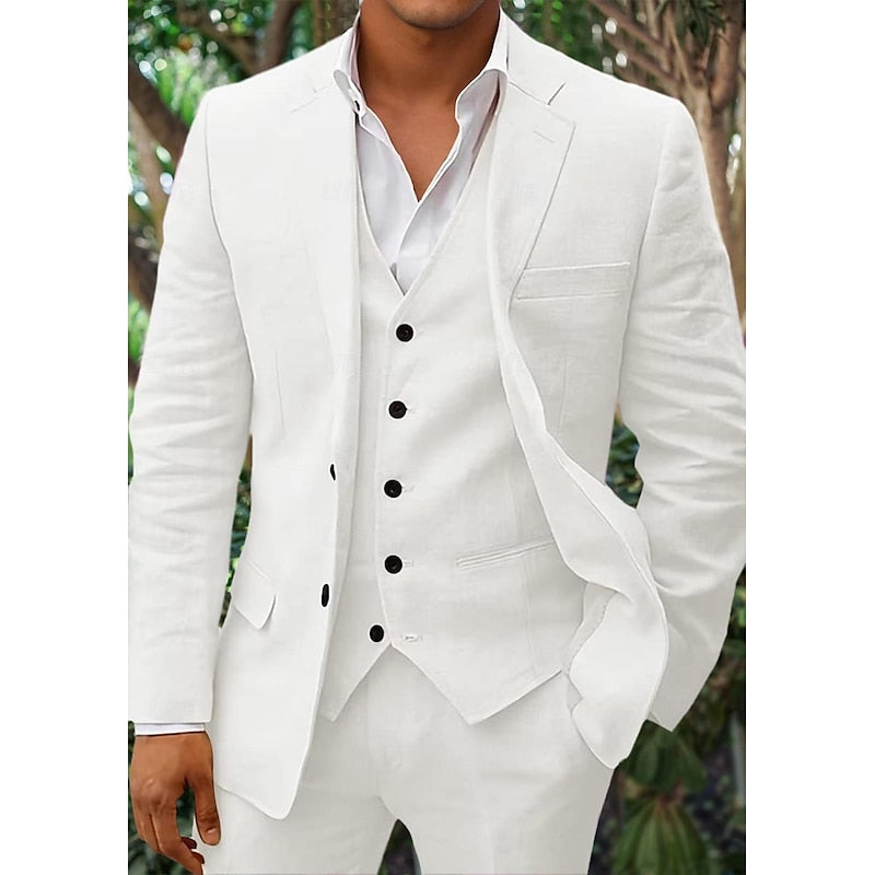 Edwin | Stijlvolle Heren Linnen Set: Blazer, Vest en Broek