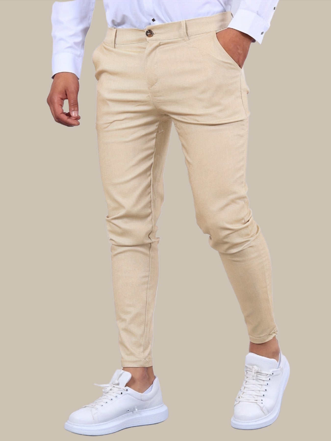 Moderne Heren Skinny-Fit Chino Broeken Met Stretch