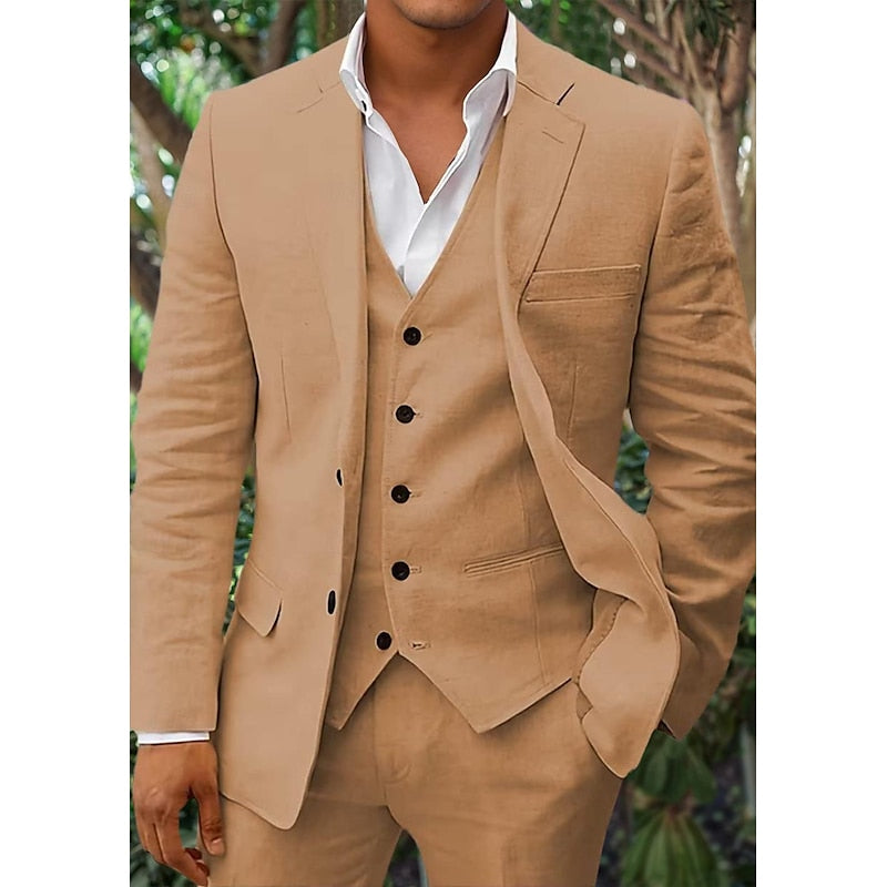 Edwin | Stijlvolle Heren Linnen Set: Blazer, Vest en Broek