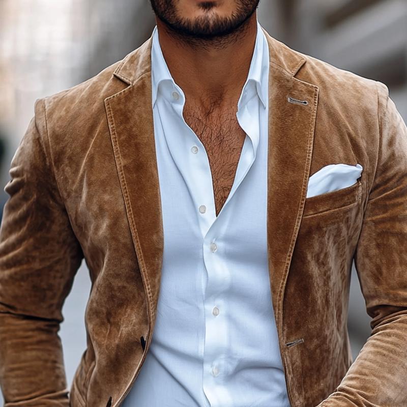 Thijs | Elegante Suède Blazer voor Mannen
