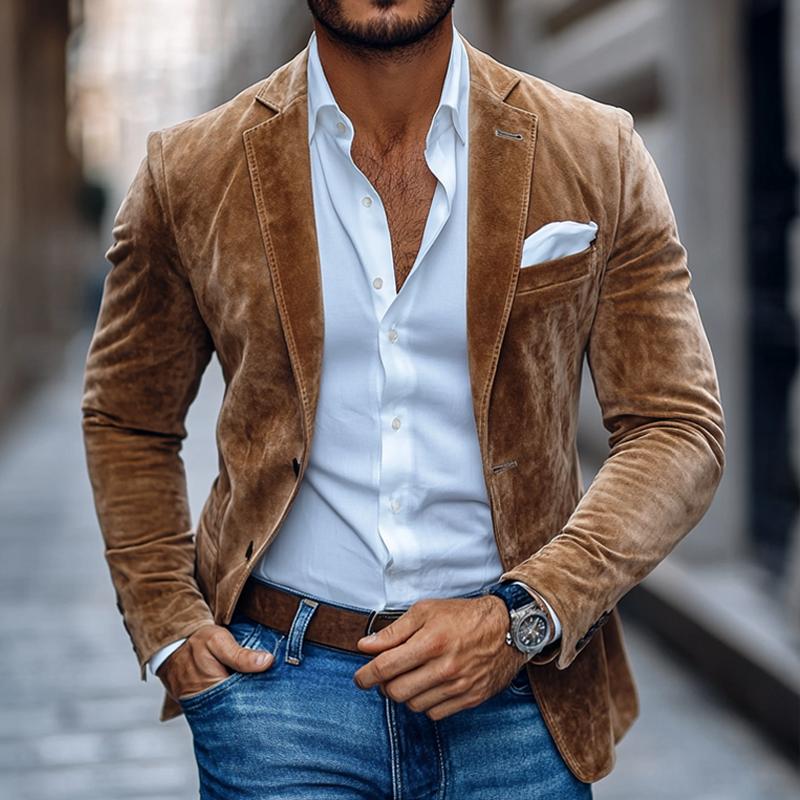 Thijs | Elegante Suède Blazer voor Mannen