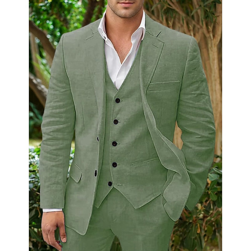 Edwin | Stijlvolle Heren Linnen Set: Blazer, Vest en Broek