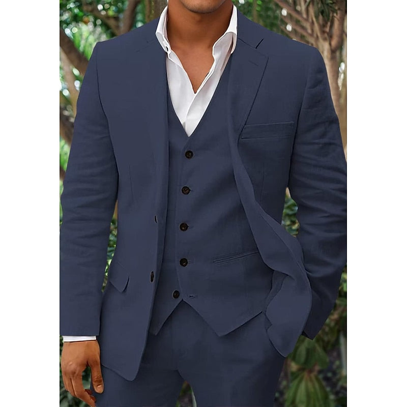 Edwin | Stijlvolle Heren Linnen Set: Blazer, Vest en Broek