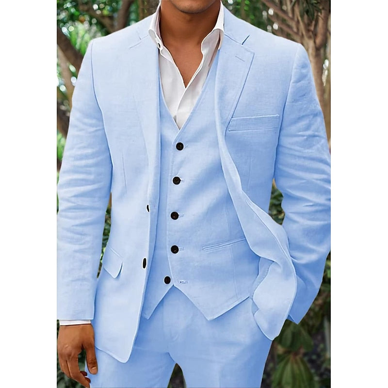 Edwin | Stijlvolle Heren Linnen Set: Blazer, Vest en Broek